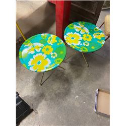 2 RETRO 1970'S TIN TABLES