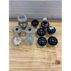 LOT OF PORCELAIN & GLASS DOOR KNOBS 11 PIECES