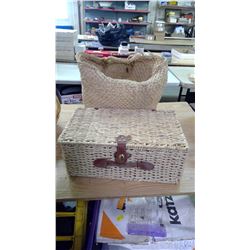 Wicker Bag and Box/Chest