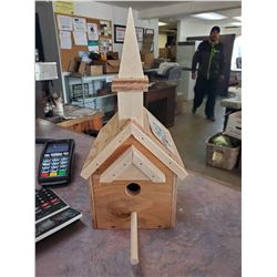 CHURCH BIRD HOUSE 5 3/4 X 7 3/4 X 14" HIGH