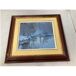 ROBERT BATEMAN WINTER SUNSETMOOSE 16-1/2"X15"