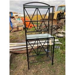 BLACK ALUMINUM STORAGE RACK