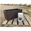 Image 1 : COFFEE POT + BROWN CLOTH STORAGE TUB NO LID