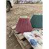 Image 2 : CHAIR CUSHION + 2 LAMP SHADES GREEN AND RED