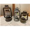 Image 5 : LOT OF 3 OLD LANTERNS - ONE CRACKED GLOBE