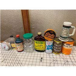 MISC LOT OF BOTTLES JARS ETC