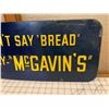 Image 4 : ORIGINAL VINTAGE MCGAVINS BREAD TIN ADVERTING SIGN 20" x 10"