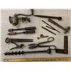 Image 1 : MISC LOT ANTIQUE TOOLS SOLDERING IRONS GRINDER ETC