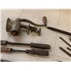 Image 6 : MISC LOT ANTIQUE TOOLS SOLDERING IRONS GRINDER ETC