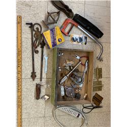 MISC DRAWER LOT TOOLS KNIFE ETC