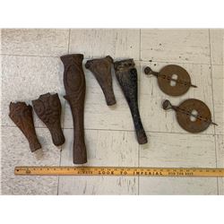 LOT OF METAL LEGS ETC