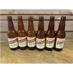 LOT OF 6 VINTAGE RED RIBBON BEER BOTTLES SASKATOON