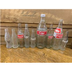LOT OF VARIOUS COCA-COLA BOTTLES