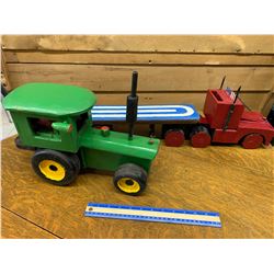 WOODEN TRACTOR AND SEMI CRIB BOARD
