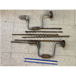 LOT OF ANTIQUE DRILLS AND BITS