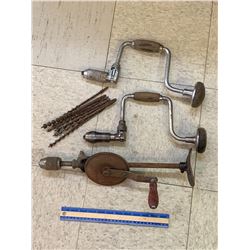 LOT OF ANTIQUE DRILLS AND BITS