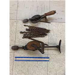 LOT OF ANTIQUE DRILLS AND BITS