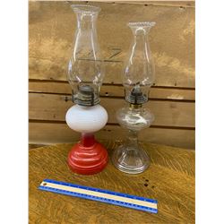 LOT OF 2 COAL OIL LAMPS