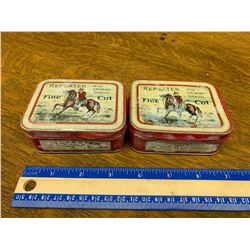 LOT OF 2 REPEATER TOBACCO TINS