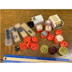 VINTAGE RECORD PLAYER, ELECTRONIC PARTS AND 45 RPM ADAPTERS