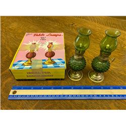 VINTAGE MINI TABLE OIL LAMPS WITH BOX