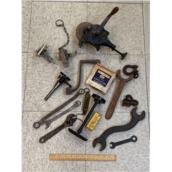 LOT OF MISC OLD TOOLS AND RELATED