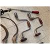 Image 7 : LOT OF ANTIQUE TOOLS DRILLS SICKLES ETC