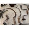 Image 8 : LOT OF ANTIQUE TOOLS DRILLS SICKLES ETC