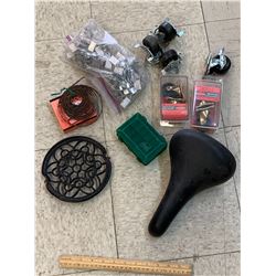 MISC HARWARE LOT CASTER WHEELS BIKE SEAT ETC