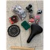 Image 1 : MISC HARWARE LOT CASTER WHEELS BIKE SEAT ETC