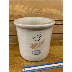 3 GALLON RED WING CROCK (CRACKED)
