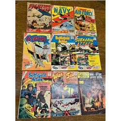 LOT OF 9 VINTAGE COMICS MARINE ARMY NAVY RELATED