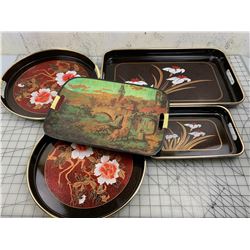 VARIOUS VINTAGE SERVING TRAYS