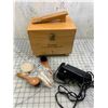 Image 1 : RONSON ROTO SHINE SHOE POLISHER AND WOODEN SHINE STOOL