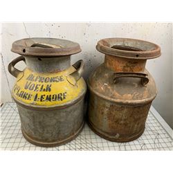 LOT OF 2 OLD CREAM CANS