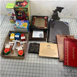 MISC LOT BIRD FEEDER FRAMES GARDEN STAKES ETC.