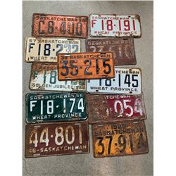 LOT OF VARIOUS SASKATCHEWAN LICENCE PLATES