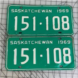 PAIR OF 1969 SASKATCHEWAN LICENCE PLATES