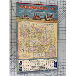 1961 SASKATCHEWAN WHEAT POOL CALENDAR