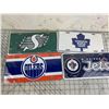 Image 1 : NEW SPORTS LICENCE PLATES JETS OILERS MAPPLE LEAFS ROUGHRIDERS