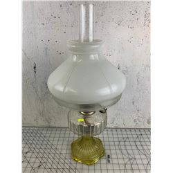 ANTIQUE ALADDIN OIL LAMP WITH CHIMNEY AND SHADE