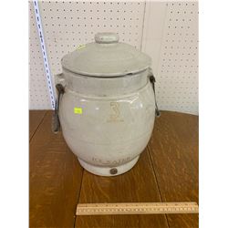3 GALLON IMPERIAL ICE WATER CROCK WITH LID MEDICE HAT ALBERTA