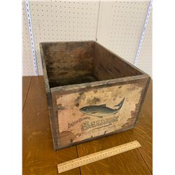 WOODEN CRATE BRITISH COLUMBIA SALMON