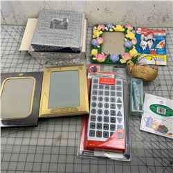 LOT OF FRAMES PICTURE BOXES LARGE REMOTE ETC