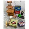 Image 1 : MISC LOT SPOON RACK RAPE SEED TIN ETC