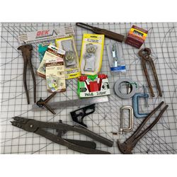 MISC OLD TOOLS AND HARDWARE LOT