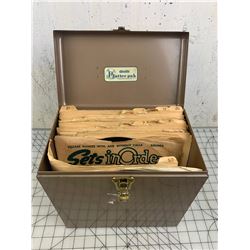 METAL 78rpm RECORD CASE AND 22 RECORDS
