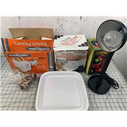 MISC LOT TOASTER LAMP BIRDFEEDER ETC