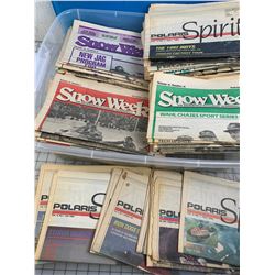 TOTE OF VINTAGE 1980s 90s SNOW WEEK ANS POLARIS SPIRIT NEWS PAPERS