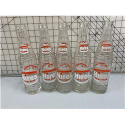 LOT OF 5 HIRES ROOTBEER BOTTLES